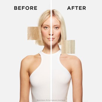 Ulei pentru par blond 2% Pure Hyaluronic Serum inainte si dupa